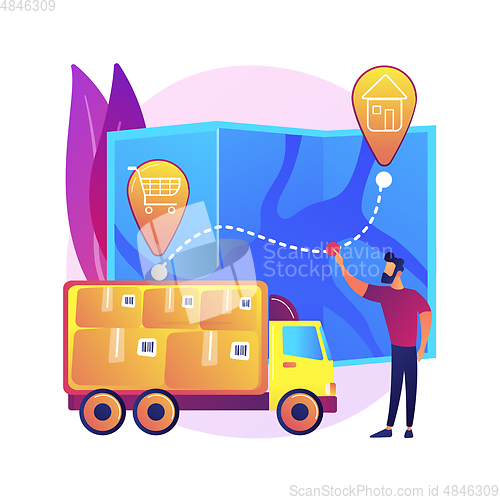 Image of Delivery point abstract concept vector illustration.