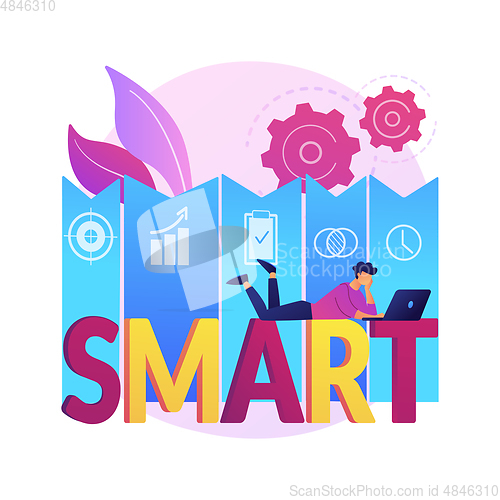 Image of SMART Objectives abstract concept vector illustration.