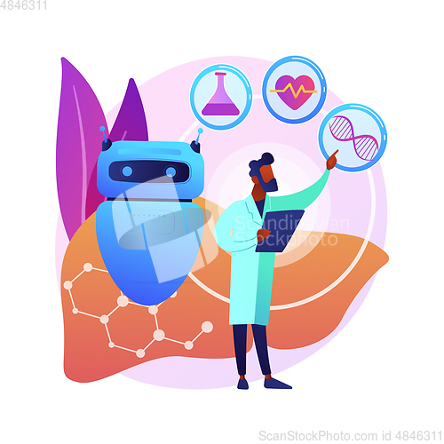 Image of AI use in healthcare abstract concept vector illustration.