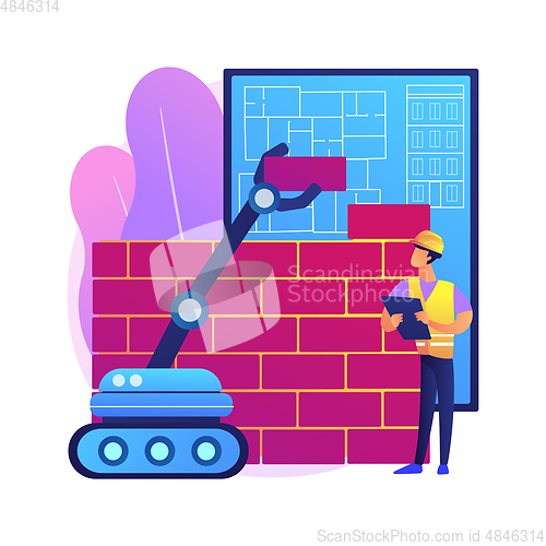 Image of Robotics construction abstract concept vector illustration.
