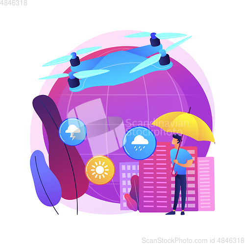Image of Meteorology drones abstract concept vector illustration.