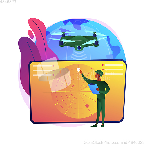 Image of Military drone abstract concept vector illustration.