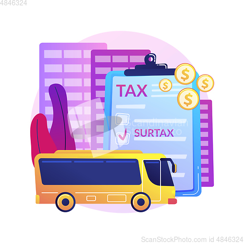 Image of Transportation surtax abstract concept vector illustration.