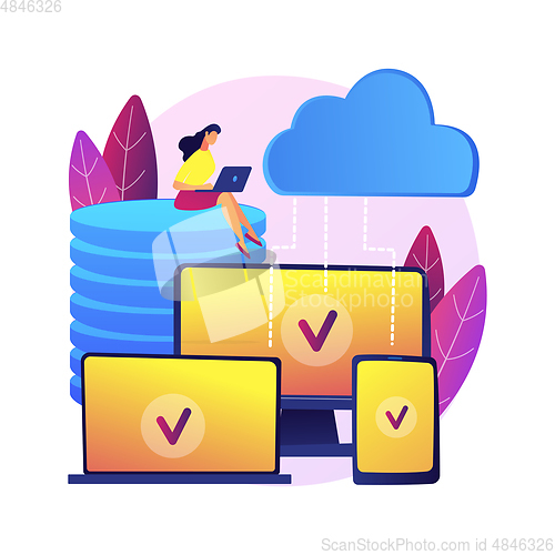 Image of SaaS technology abstract concept vector illustration.