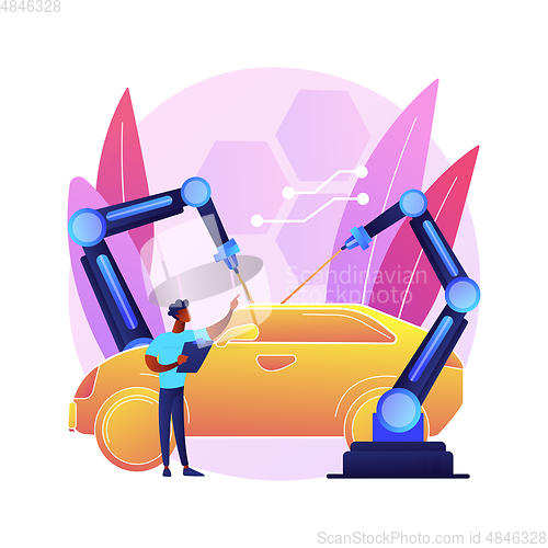 Image of Laser technologies abstract concept vector illustration.