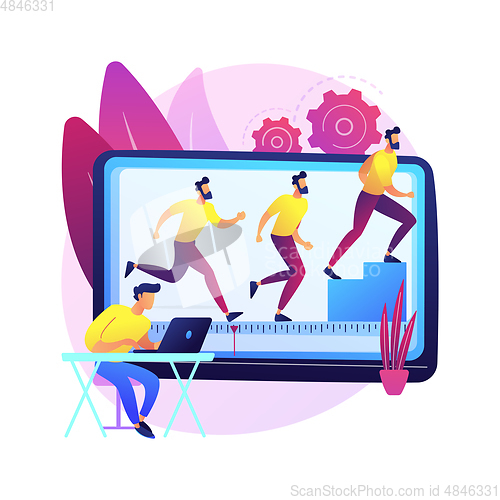 Image of Computer animation abstract concept vector illustration.