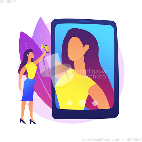 Image of Selfie abstract concept vector illustration.