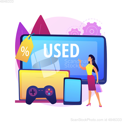 Image of Used electronics trading abstract concept vector illustration.