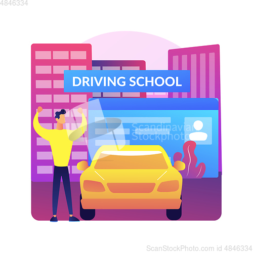 Image of Driving lessons abstract concept vector illustration.