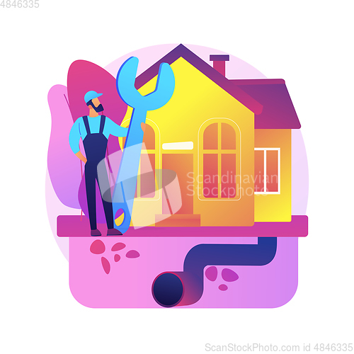 Image of Sewerage system abstract concept vector illustration.