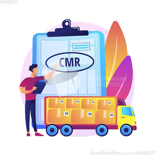 Image of Road transport documents abstract concept vector illustration.