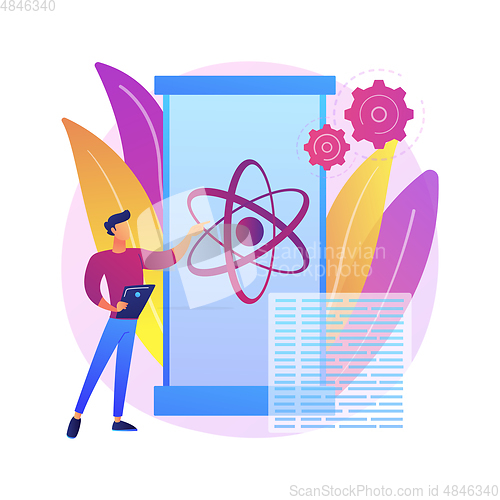 Image of Quantum computing abstract concept vector illustration.