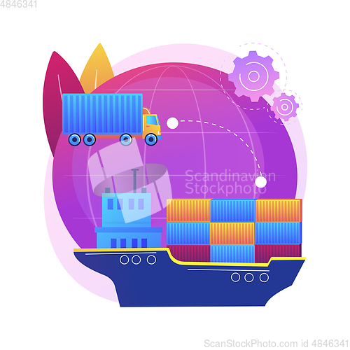 Image of Container transportation abstract concept vector illustration.