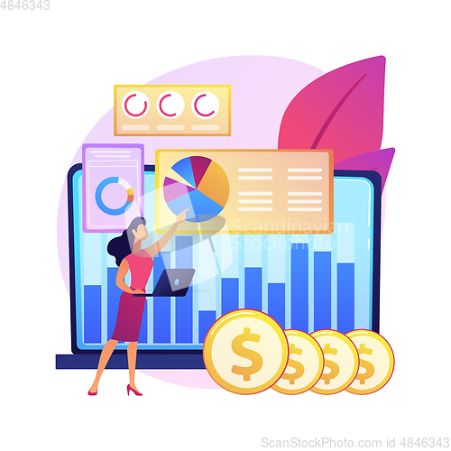 Image of Financial data management abstract concept vector illustration.