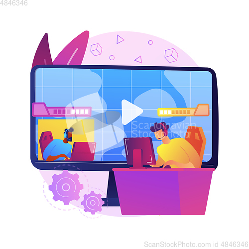Image of E-sport game streaming abstract concept vector illustration.