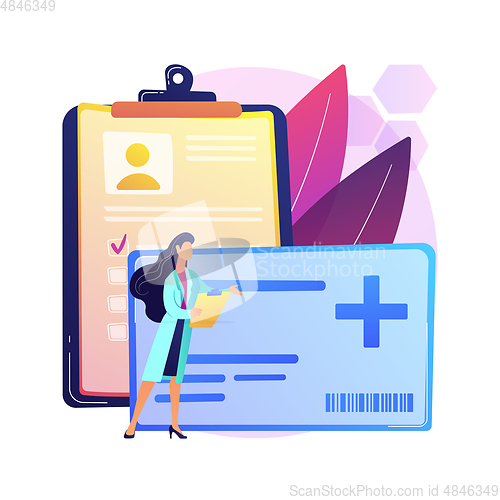 Image of Healthcare smart card abstract concept vector illustration.