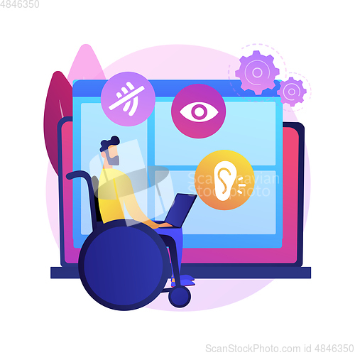 Image of Web accessibility program abstract concept vector illustration.