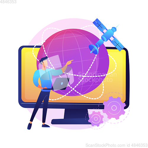 Image of Global web connection abstract concept vector illustration.