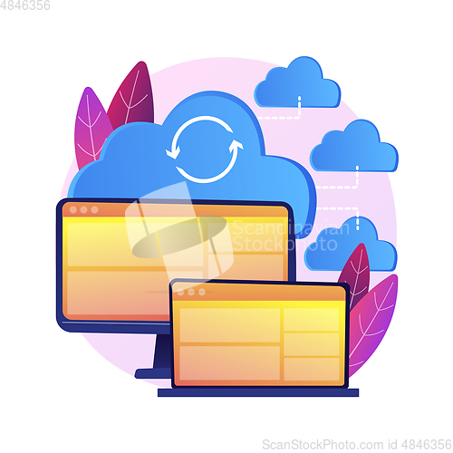 Image of Cloud connection abstract concept vector illustration.