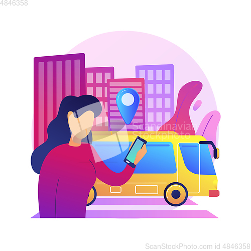 Image of Autonomous public transport abstract concept vector illustration.