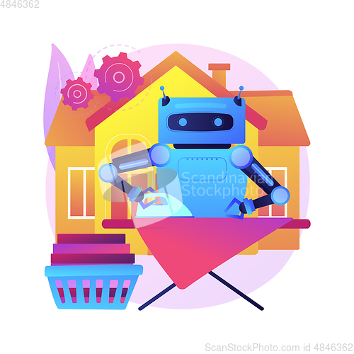 Image of Home robot technology abstract concept vector illustration.