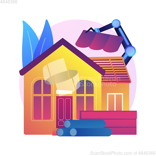 Image of Automated construction equipment abstract concept vector illustration.