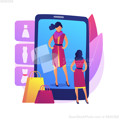 Image of Virtual fitting room abstract concept vector illustration.