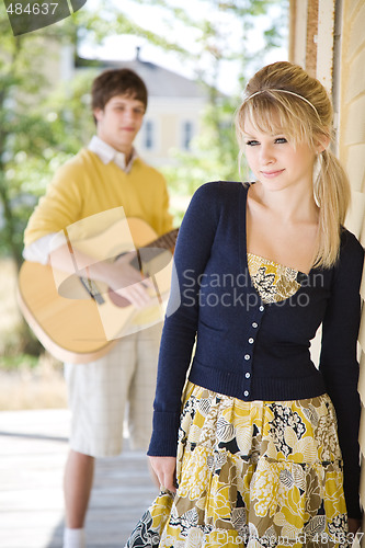 Image of Young caucasian couple in love