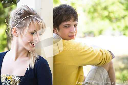 Image of Young caucasian couple in love