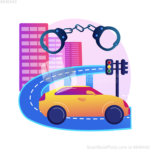 Image of Traffic crime abstract concept vector illustration.