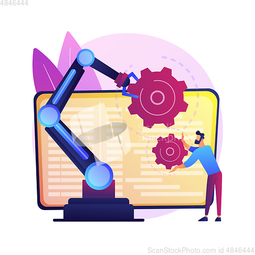 Image of Collaborative robotics abstract concept vector illustration.