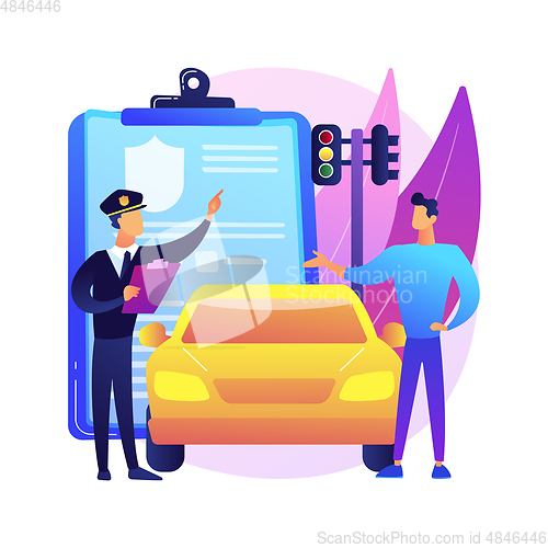 Image of Traffic fine abstract concept vector illustration.