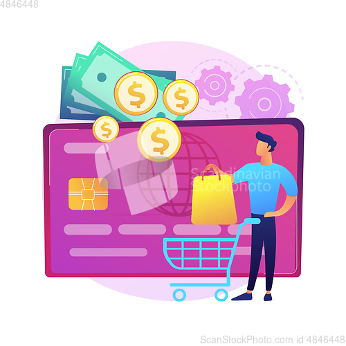 Image of Plastic money abstract concept vector illustration.