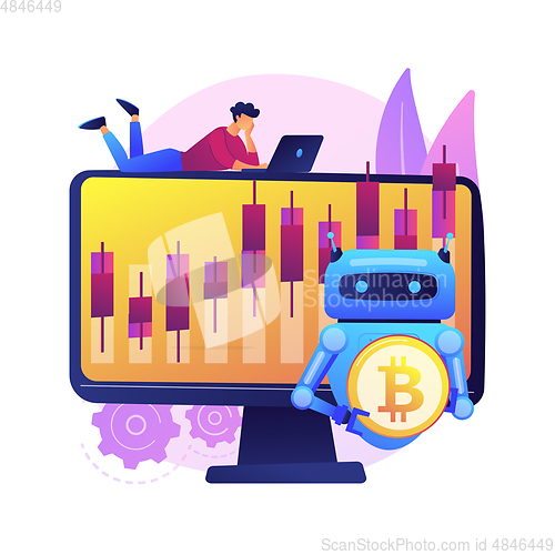 Image of Crypto trading bot abstract concept vector illustration.