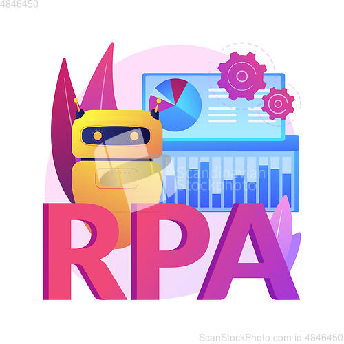 Image of Robotic process automation abstract concept vector illustration.