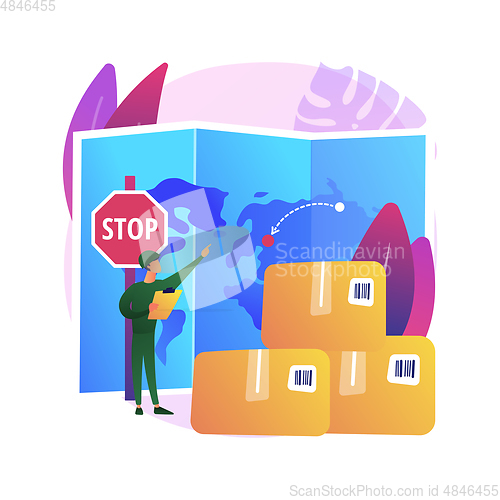 Image of Embargo regulation abstract concept vector illustration.