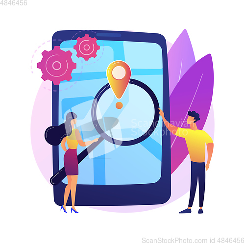 Image of Mobile tracking soft abstract concept vector illustration.