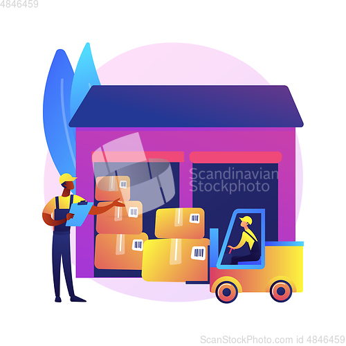 Image of Warehouse logistics abstract concept vector illustration.