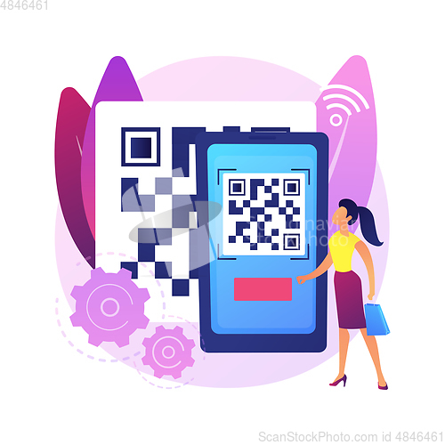 Image of QR code abstract concept vector illustration.