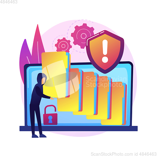 Image of Data leakage abstract concept vector illustration.