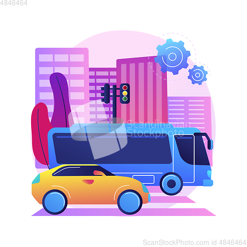 Image of Surface transport abstract concept vector illustration.