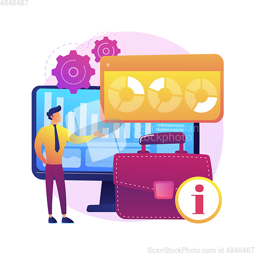 Image of Business information system abstract concept vector illustration.