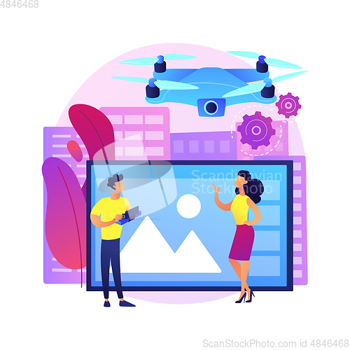 Image of Aerial photography abstract concept vector illustration.