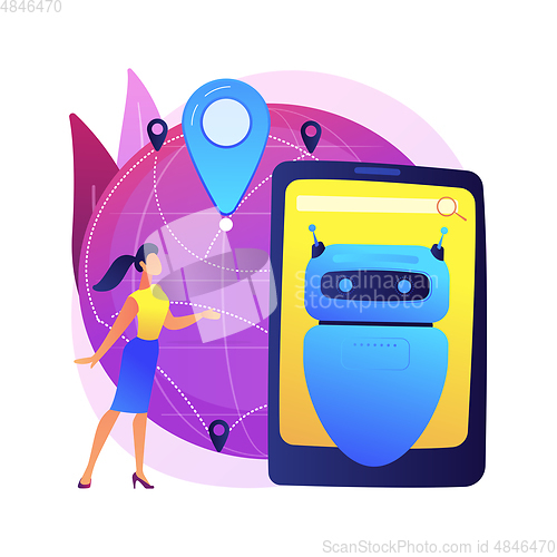 Image of AI in travel and transportation abstract concept vector illustration.