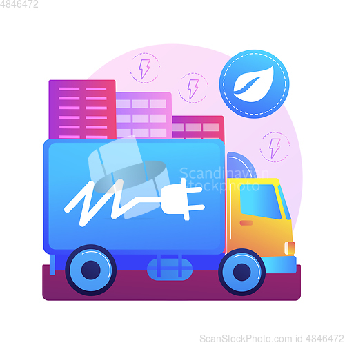 Image of Electric trucks abstract concept vector illustration.