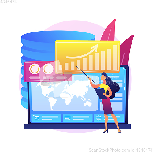 Image of Dashboard service abstract concept vector illustration.