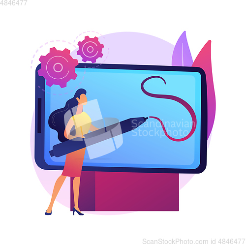 Image of Digital pen abstract concept vector illustration.