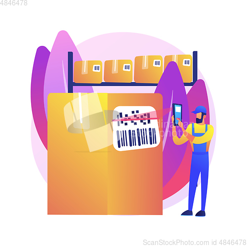 Image of Barcode scanning abstract concept vector illustration.