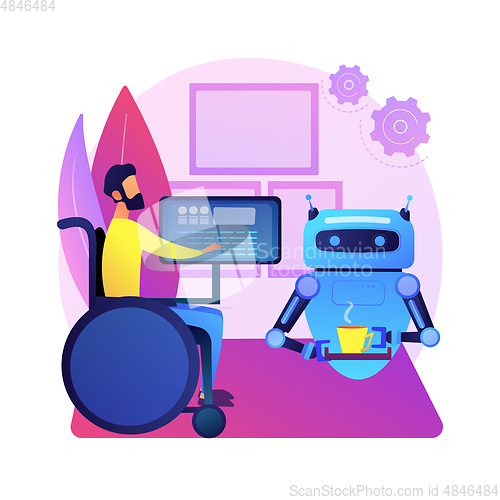 Image of Smart technology for persons with disabilities abstract concept vector illustration.