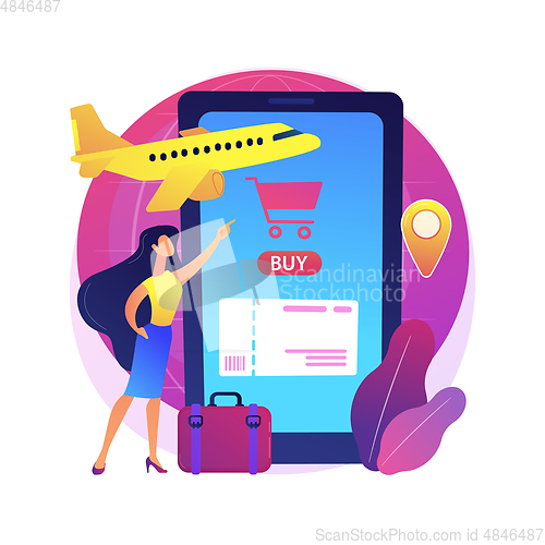 Image of Buying tickets online abstract concept vector illustration.